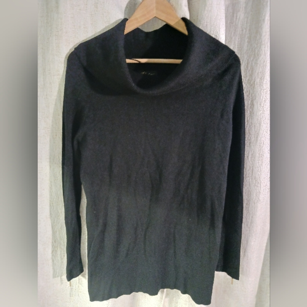 Thalia Sodi cowl neck sweater womens size medium long zipper sleeves